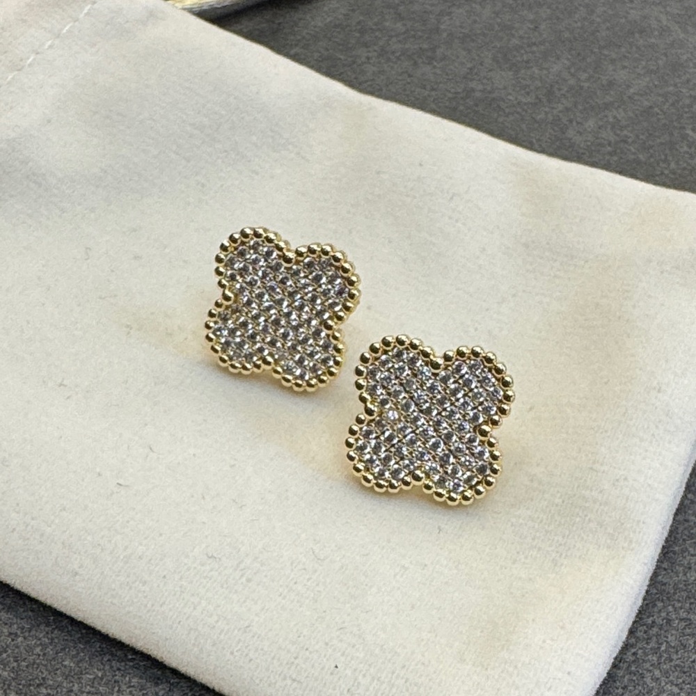 Elegant Gold and Silver Stud Earrings